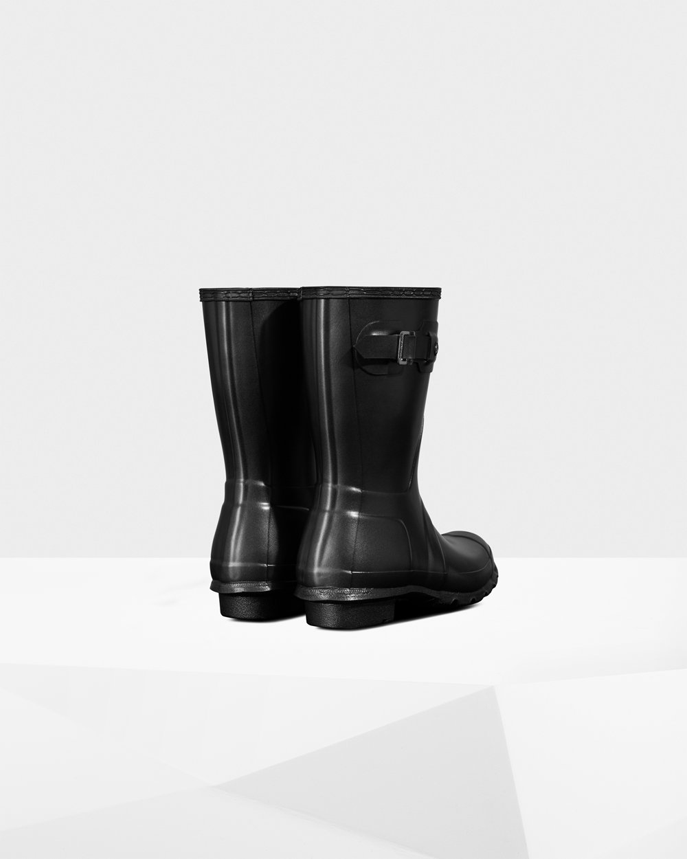 Women Hunter Original Pearlized | Short Rain Boots Black | NZ-47892-ZQBA